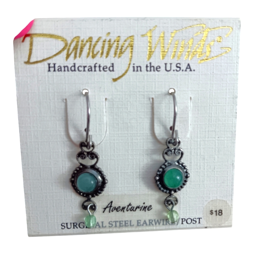 DANCING WINDS - Aventurine Dangle Earrings